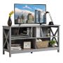 TV staliukas, su 4 atviromis lentynomis, Pilkas, 120 × 60 × 40 cm