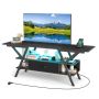 TV stovas, Iki 65 colių televizoriams, Juoda, 140 × 54 × 40 cm