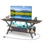 TV stovas, Iki 65 colių televizoriams, Ruda/juoda, 140 × 54 × 40 cm