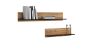 2pcs. Shelf 100x18x16 cm, natural wood / black color