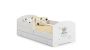 Children's bed Luk with drawer, mattress and barrier protection 144 cm x 77 cm x 56 cm, teddy bear