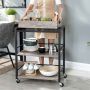 Kitchen trolley 65 x 40 x 86 cm., grey/black