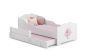 Children's double bed Anna with mattress and safety barrier 164x85x63 / 145x80x15cm, princess