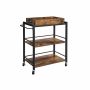 Kitchen trolley with removable brown tray, brown/black