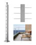 Stainless Steel Cable Terrace Railing Post, 36x2x2 Inch, Silver
