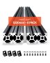 4 pcs 47.2 inch T-shaped 2020 aluminum profile, anodized, black
