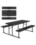 Vevor Folding Steel Picnic Table with Benches, 6 Feet, Black