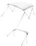 3-arch boat bimini top, 600D polyester, aluminum frame, light gray, 6'×54-60"×46"