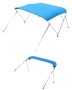 3-panel boat bimini top, 600D polyester, aluminum frame, 72" x 79-84" x 46", blue