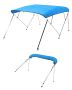 4-panel boat bimini top, 600D polyester, aluminum frame, 96" x 85-90" x 54", blue