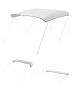 Boat bimini top 4 arches, 600D polyester, 96" x 96", light gray, with storage box