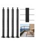 4 Stainless Steel Cable Patio Railing Posts, Black, 36x1x2 Inch