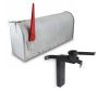 US-style mailbox with handle, gray