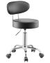 Pneumatic workshop chair with backrest and castors, black, 300 kg load capacity