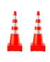 Orange PVC traffic cones, 6 x 36 inches, with reflective collars