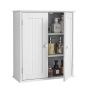 Wall-mounted bathroom cabinet, 2 doors, adjustable shelf, white