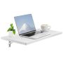 Folding wall table, white, 31.5x15.7 inches, with iron bracket