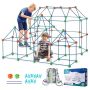 Fort statybinis rinkinys vaikams, 180 vnt., su strypais ir kamuoliukais, edukacinis žaislas 4-8+ metų