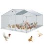 Metal Large Chicken Coop Aviary with Waterproof Roof, 13.1x9.8x6.6 Feet, for Outdoor Birds