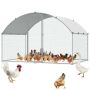 Large metal chicken coop 3x1.97x1.99 m with waterproof roof