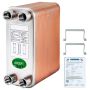 Brazed plate heat exchanger, 60 plates, 1/2" BSP FPT, stainless steel 316L