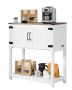 Rustic style coffee bar cabinet, 31.5x13.8x34.6 inches.