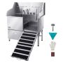 304 stainless steel dog bath, 127 cm, with ramp and tap