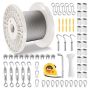 Wire Rope Kit 304 Stainless Steel, 1/8 Inch, 100 Feet, with Accessories, 1600 Pound Breaking Strength