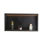 Recessed wall shower niche with LED strip, 33x63.5x10.2 cm, stainless steel, black