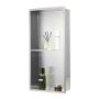 Recessed stainless steel shower niche, 33x63.5x10.2 cm, silver