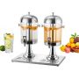 Beverage dispenser 2 x 8 L, stainless steel, with ice tray and tap