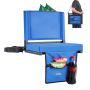 Foldable stadium chair with backrest and cushion, blue