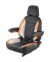 Universal tractor loader seat with adjustable backrest and seat belt