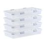 Bed storage boxes with wheels, gray, 805x396x175 mm, 4 pcs.