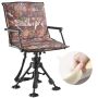 Folding hunting chair, steel frame, 360° rotation, adjustable, green