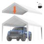 Carport awning 6100x3040 mm, white, waterproof and UV resistant