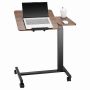 Mobile over-bed laptop table, wooden, black, height adjustable