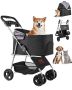 Foldable 4-wheel pet stroller, 35 lb load capacity
