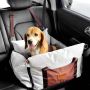 Dog car seat with safety leash, gray, up to 11 kg