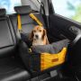 Dog car seat, waterproof, black, up to 25 lbs, with safety leash