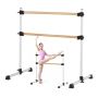Double beech wood ballet and pilates stand, adjustable height