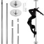Professional rotating stainless steel dance pole, adjustable height, 45 mm, silver