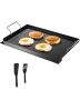 Carbon Steel Rectangular Grill Pan, 24x16 Inch, Portable BBQ