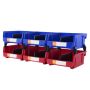 Plastic hanging storage box 11x11x5 cm, 6 pcs., blue/red