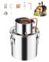 Alcohol distillation apparatus, 19 L, stainless steel with copper spiral and thermometer