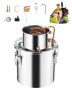 Alcohol distillation apparatus, 19 L, stainless steel, copper spiral, with thermometer and pump