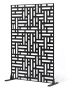 Metal Outdoor Privacy Screen, 47x76", 3 Panels, Black