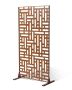 Metal Outdoor Privacy Screen, 3 Panels, 47x76", Brown