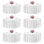 White round polyester tablecloths, 132 inches, 6 pcs. per pack