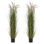 Artificial grass plants, 2 pcs., 1499 mm, PVC, green in a pot, for indoor and outdoor decoration